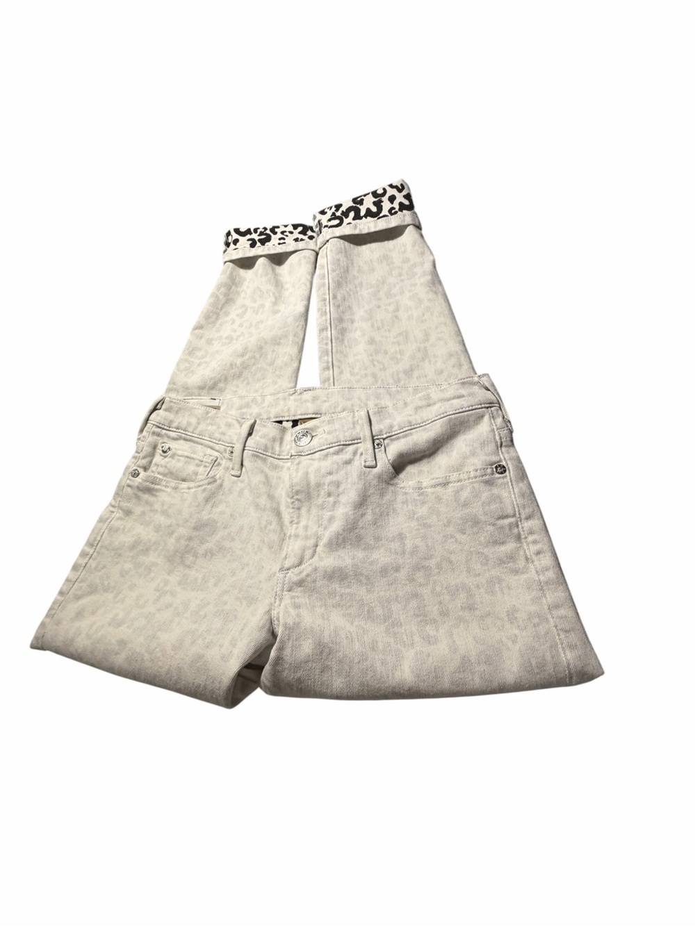 True Religion LIV  Low Rise Relaxed Skinny Light Gray Patterned Jeans Sz 27 - Picture 6 of 15